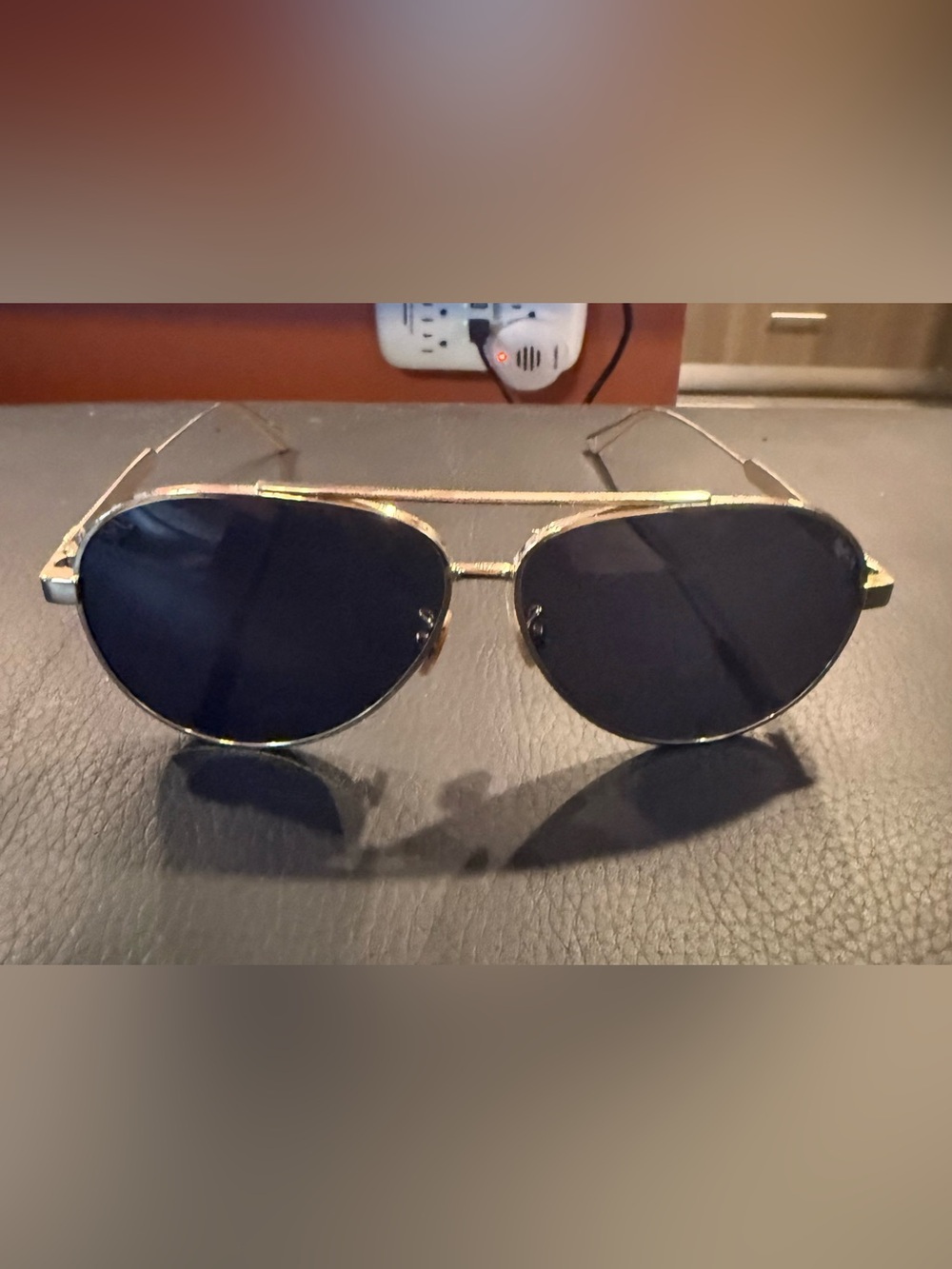 Christian Dior Gold Pilot Aviator Sunglasses Gray Lenses Made in Italy